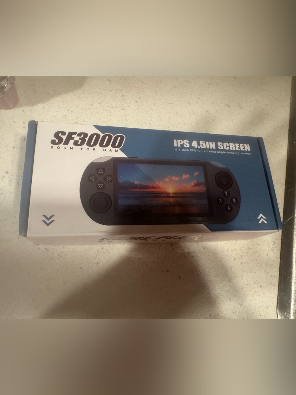 Black Handheld Retro Game Console with 4.5in IPS Screen